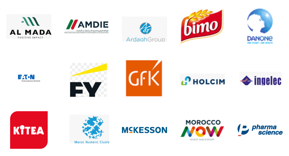 References and employers: Al Mada, AMDIE, Ardagh Group, Bimo, Danone, Eaton, EY, GfK, Holcim, Ingelec, KITEA, Maroc Numeric Cluster, McKesson, Morocco Now, Pharmascience